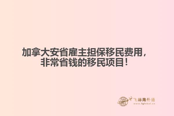 加拿大安省雇主擔保移民費用，非常省錢的移民項目！