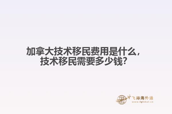 加拿大技術(shù)移民費(fèi)用是什么，技術(shù)移民需要多少錢？