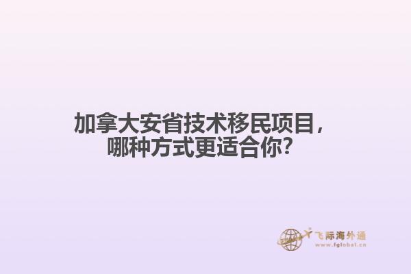 加拿大安省技術(shù)移民項(xiàng)目，哪種方式更適合你？