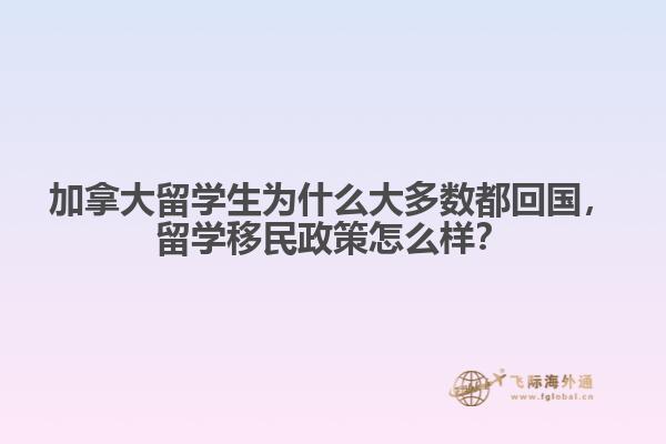加拿大留學生為什么大多數(shù)都回國，留學移民政策怎么樣？