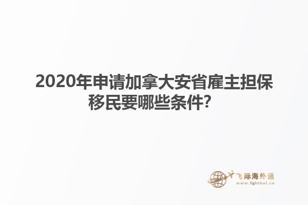2020年申請加拿大安省雇主擔保移民要哪些條件？