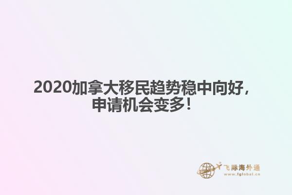2020加拿大移民趨勢穩(wěn)中向好，申請機會變多！