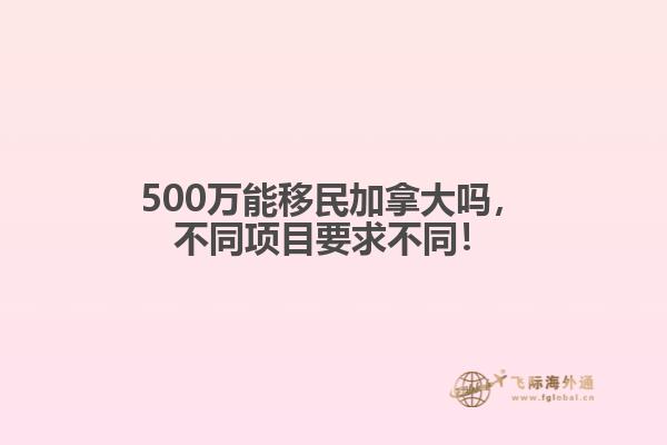 500萬能移民加拿大嗎，不同項(xiàng)目要求不同！