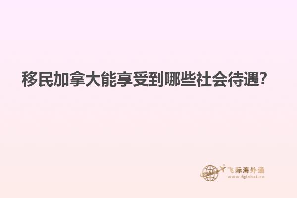 移民加拿大能享受到哪些社會待遇？