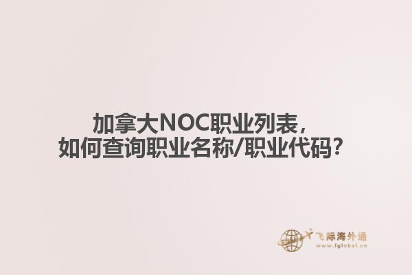 加拿大NOC職業(yè)列表，如何查詢職業(yè)名稱/職業(yè)代碼？