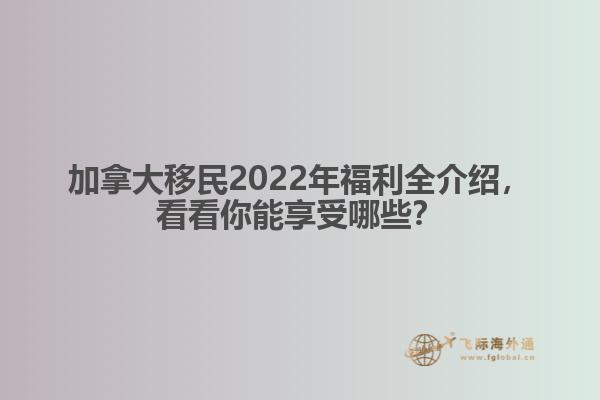加拿大移民2022年福利全介紹，看看你能享受哪些？