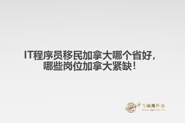 IT程序員移民加拿大哪個省好，哪些崗位加拿大緊缺！