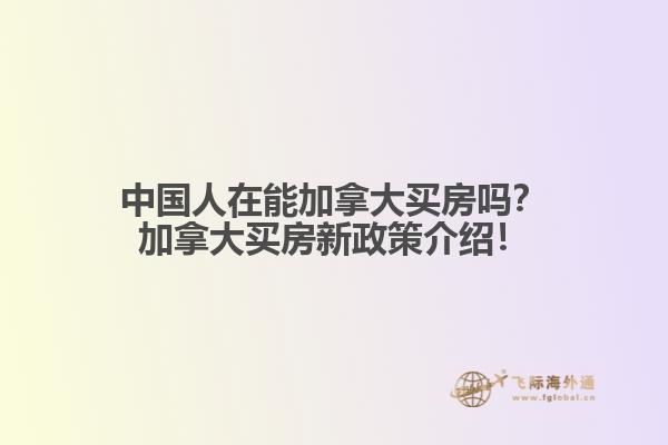 中國人在能加拿大買房嗎？加拿大買房新政策介紹！
