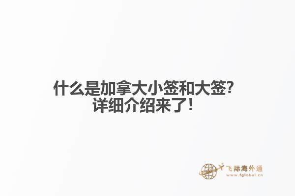 什么是加拿大小簽和大簽？詳細(xì)介紹來了！