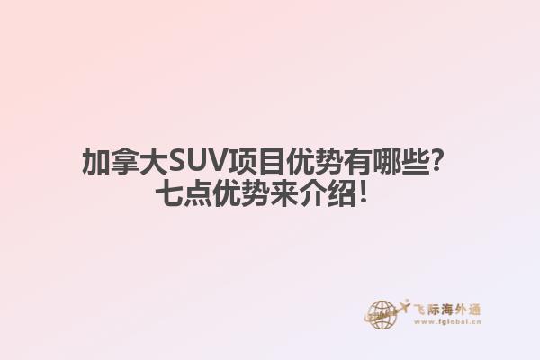 加拿大SUV項目優(yōu)勢有哪些？七點優(yōu)勢來介紹！