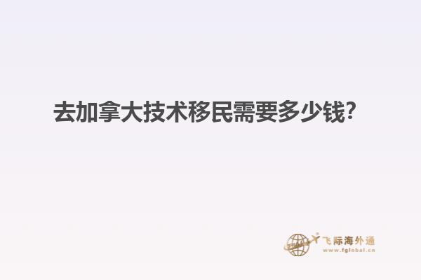 去加拿大技術(shù)移民需要多少錢？