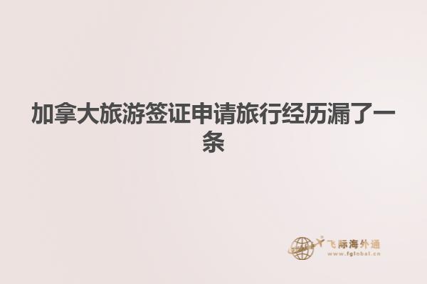 加拿大旅游簽證申請旅行經歷漏了一條