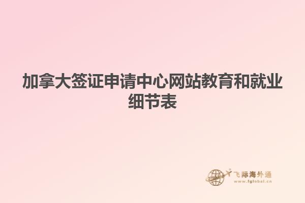 加拿大簽證申請中心網站教育和就業(yè)細節(jié)表
