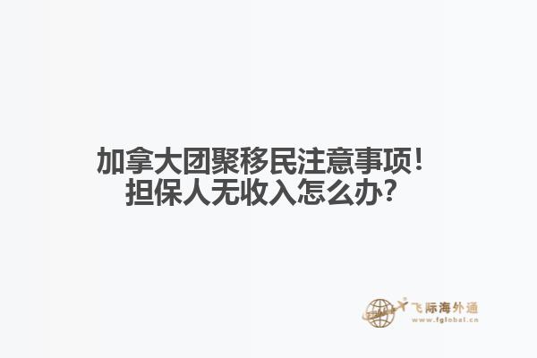 加拿大團聚移民注意事項！擔保人無收入怎么辦？