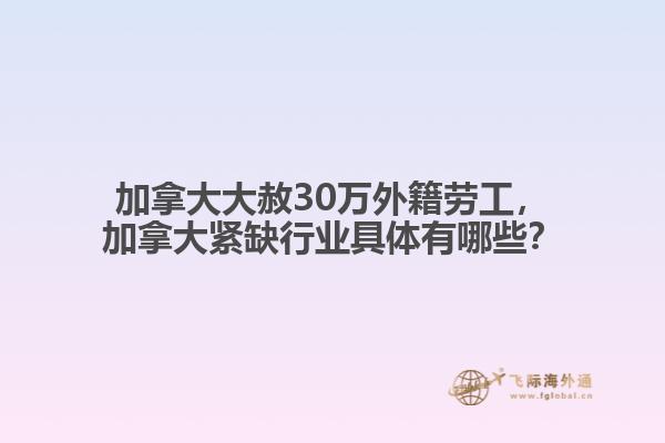 加拿大大赦30萬外籍勞工，加拿大緊缺行業(yè)具體有哪些？
