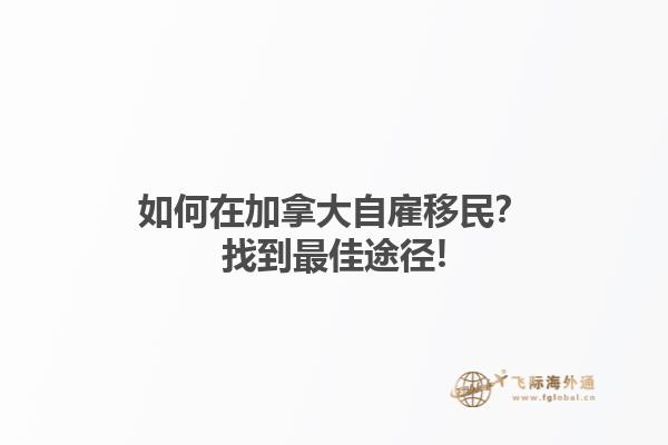 如何在加拿大自雇移民？找到最佳途徑!