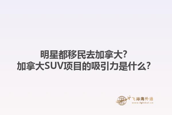 明星都移民去加拿大？加拿大SUV項目的吸引力是什么？