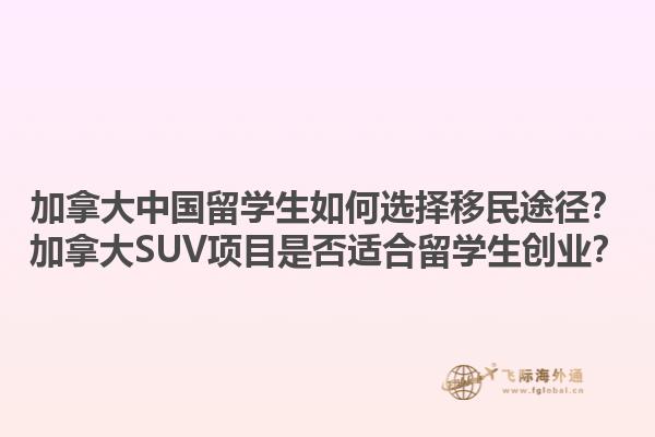 加拿大中國(guó)留學(xué)生如何選擇移民途徑？加拿大SUV項(xiàng)目是否適合留學(xué)生創(chuàng)業(yè)？