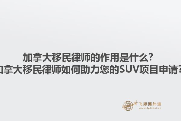 加拿大移民律師的作用是什么？加拿大移民律師如何助力您的SUV項(xiàng)目申請(qǐng)？