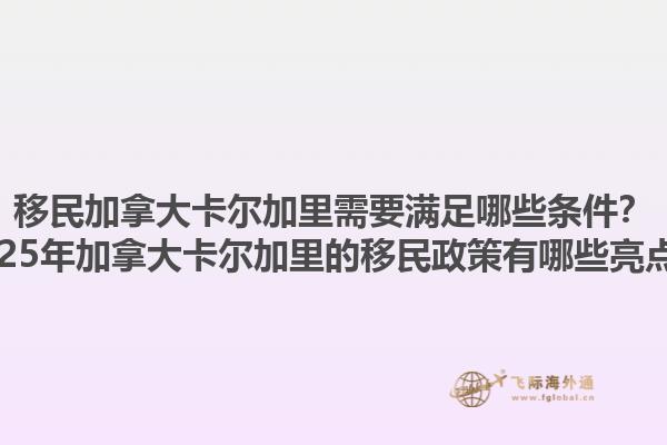 移民加拿大卡爾加里需要滿足哪些條件？2025年加拿大卡爾加里的移民政策有哪些亮點(diǎn)？1.jpg