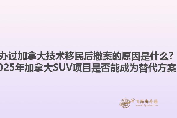 辦過(guò)加拿大技術(shù)移民后撤案的原因是什么？2025年加拿大SUV項(xiàng)目是否能成為替代方案？1.jpg