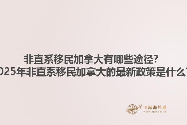 非直系移民加拿大有哪些途徑？2025年非直系移民加拿大的最新政策是什么？1.jpg